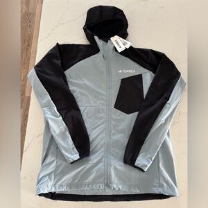 Adidas Terrex Xperior Hiking Softshell Fleece Hooded Jacket Men's Size XL